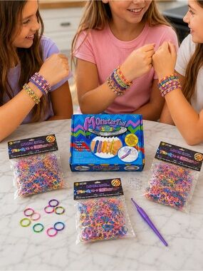 Monster Tail Rainbow Loom Rubber Band Crafting Kit With Bands & Accessories hobb